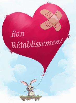 Carte petites attentions Gros coeur blessé et bon rétablissement